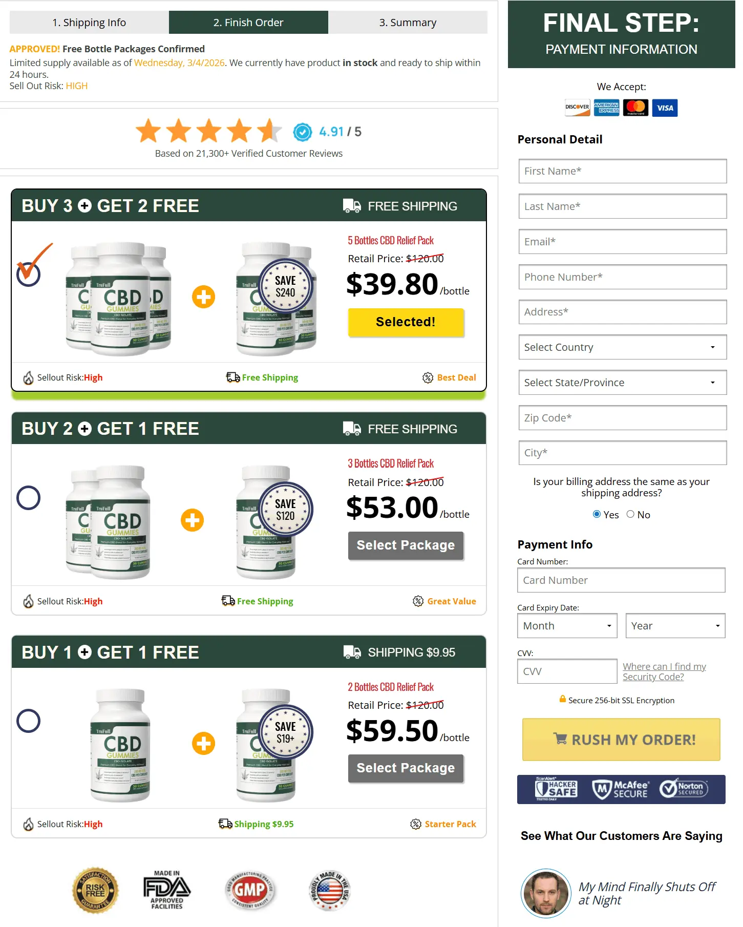 Trufull CBD Gummies secure checkout page